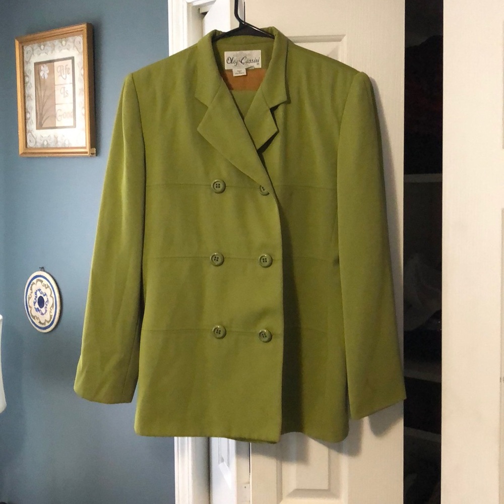 Two piece double breast jacket and skirt